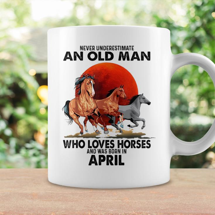Never Underestimate An Old Man Who Love Horses April Coffee Mug Gifts ideas