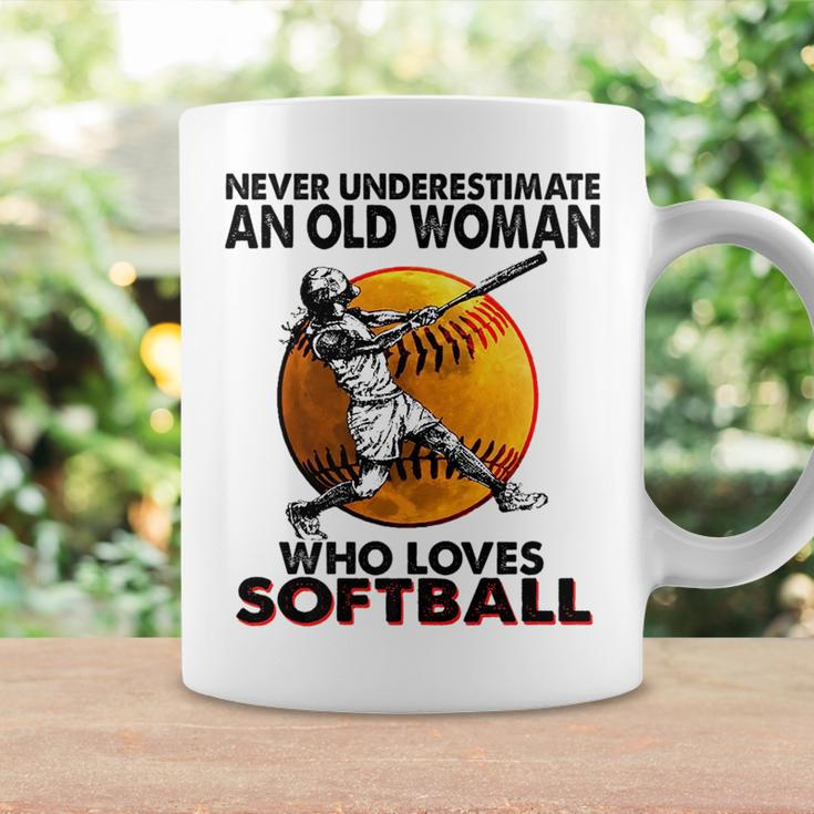 Never Underestimate An Old Woman Who Loves Softball Gift Coffee Mug Gifts ideas