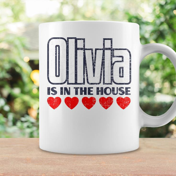 Olivia Is In The House Retro Hearts First Name Love Olivia Coffee Mug Gifts ideas