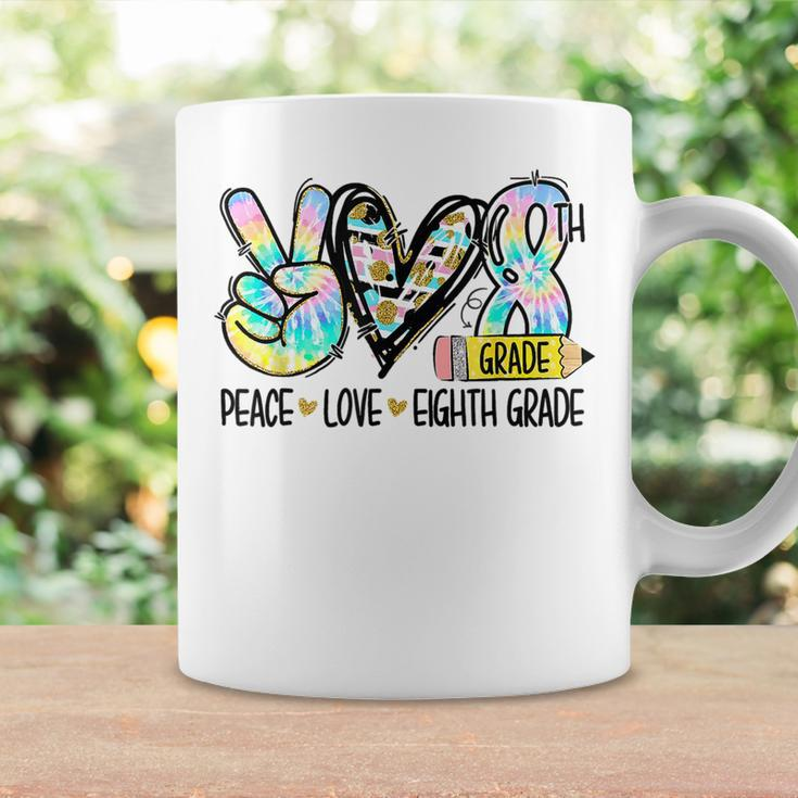 Peace Love Eighth Grade Tie Dye Student Teacher Coffee Mug Gifts ideas