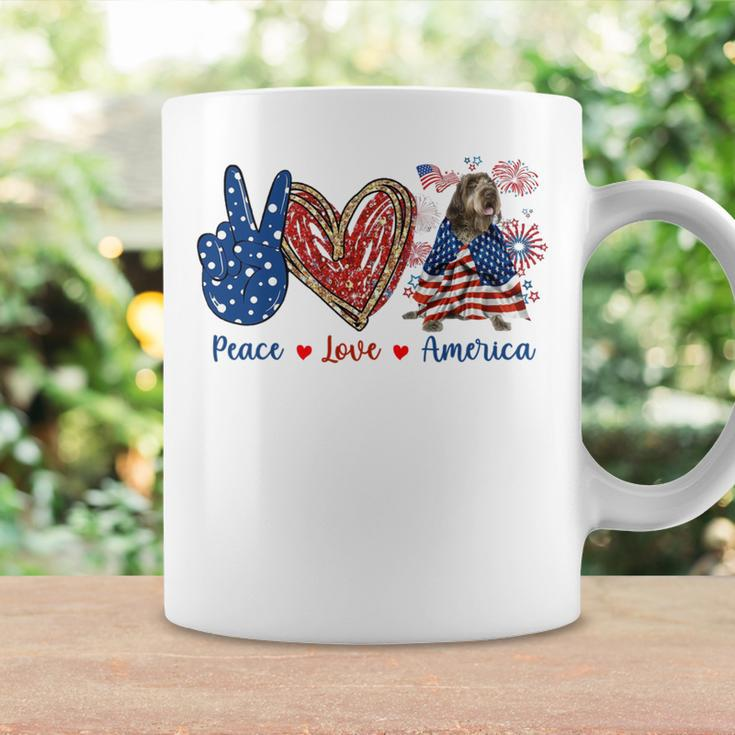 Peace Love Wirehaired Pointing Griffon Dog Patriotic America Coffee Mug Gifts ideas
