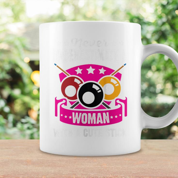Pool Never Underestimate A Woman With A Cute Stick Billiard Coffee Mug Gifts ideas