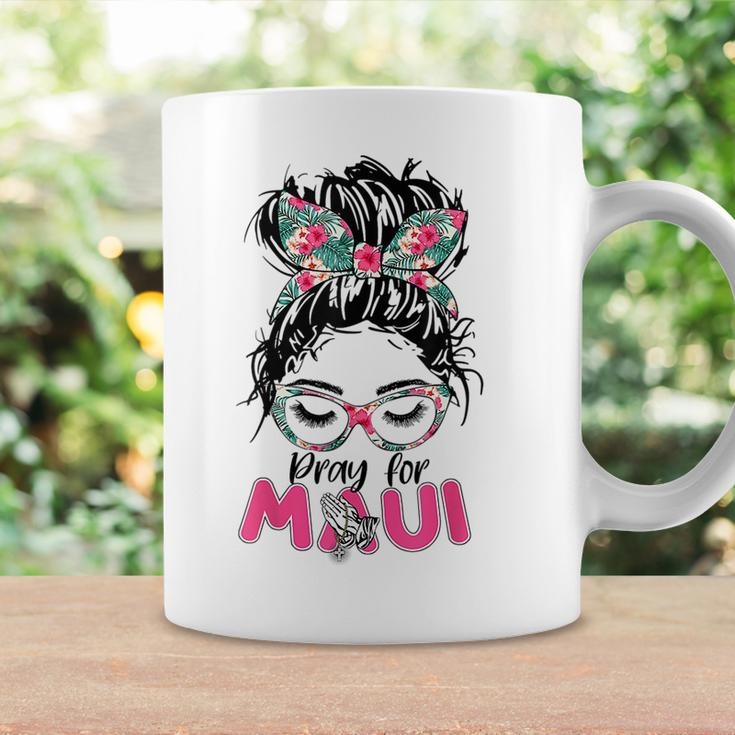 Pray For Maui Hawaii Strong Messy Bun Girls Coffee Mug Gifts ideas