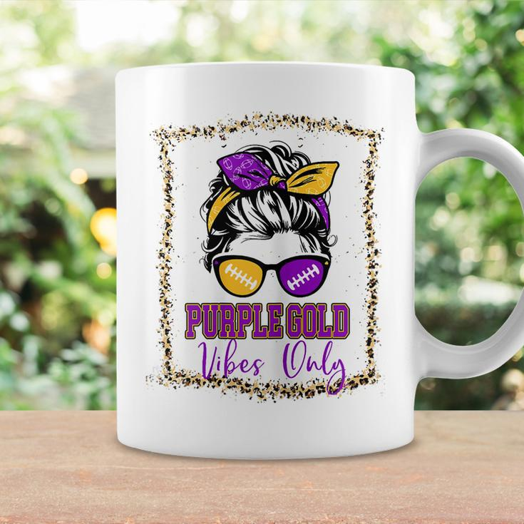 Purple Gold Vibes Only Football Leopard Football Coffee Mug Gifts ideas