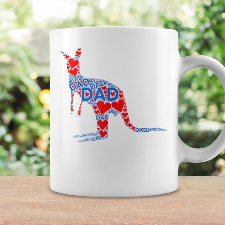Red Heart Love Blue Dad - Cute Kangaroo Daddy Fathers Day Coffee Mug Gifts ideas
