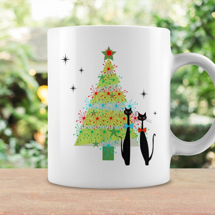Retro Mid Century Modern Cool Cat Christmas Tree Coffee Mug Gifts ideas