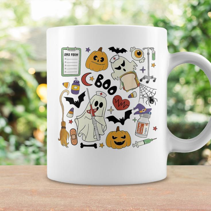 Retro Er Nurse Emergency Room Halloween Boo Ghost Pumpkin Coffee Mug Gifts ideas