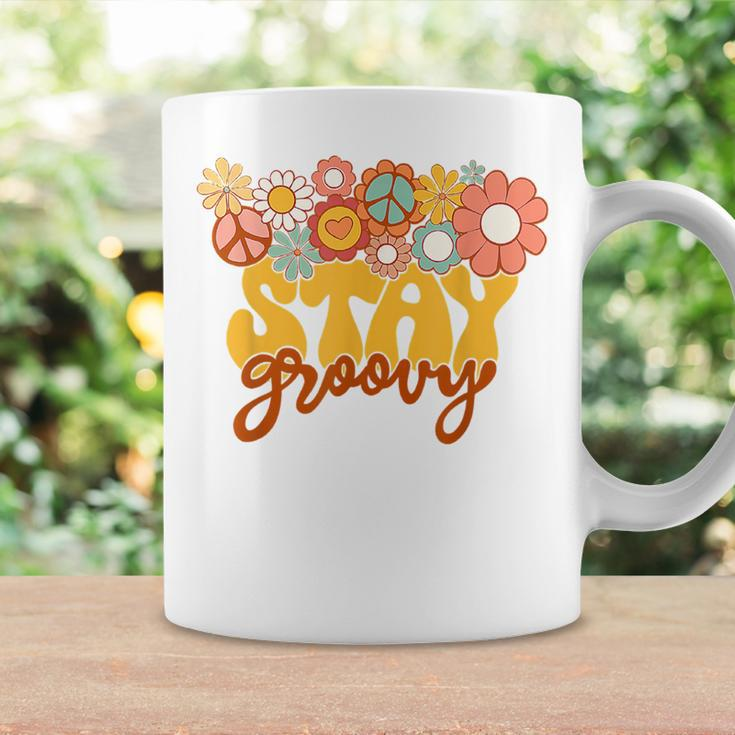 Retro Sunflower Hippie Stay Groovy Positive Mind Happy Life Coffee Mug Gifts ideas
