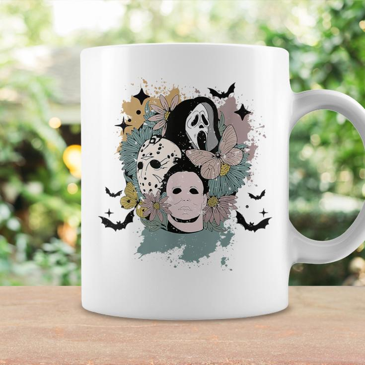Retro Vintage Floral Horrors Movies Characters Halloween Coffee Mug Gifts ideas