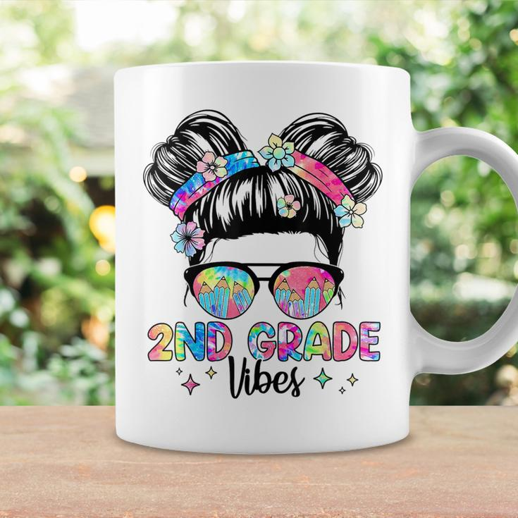 Second 2Nd Grade Vibes Back To School Cute Messy Bun Girls Coffee Mug Gifts ideas