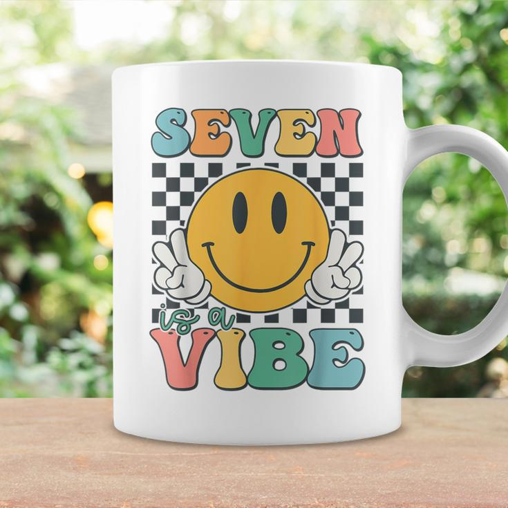Seven Is A Vibe 7Th Birthday Smile Face Hippie Boy Girl Kid Coffee Mug Gifts ideas