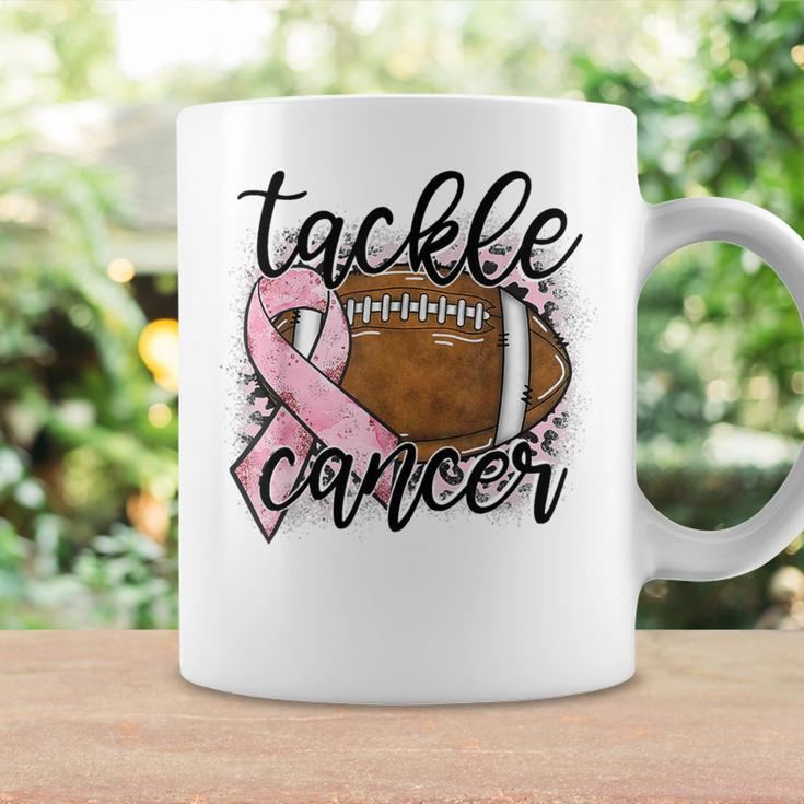 Tackle Breast Cancer Leopard Football Pink Ribbon Awareness Coffee Mug Gifts ideas