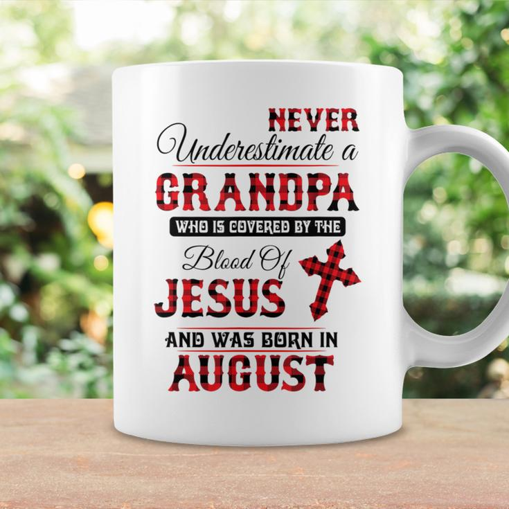 Never Underestimate An August Grandpa The Blood Of Jesus Coffee Mug Gifts ideas