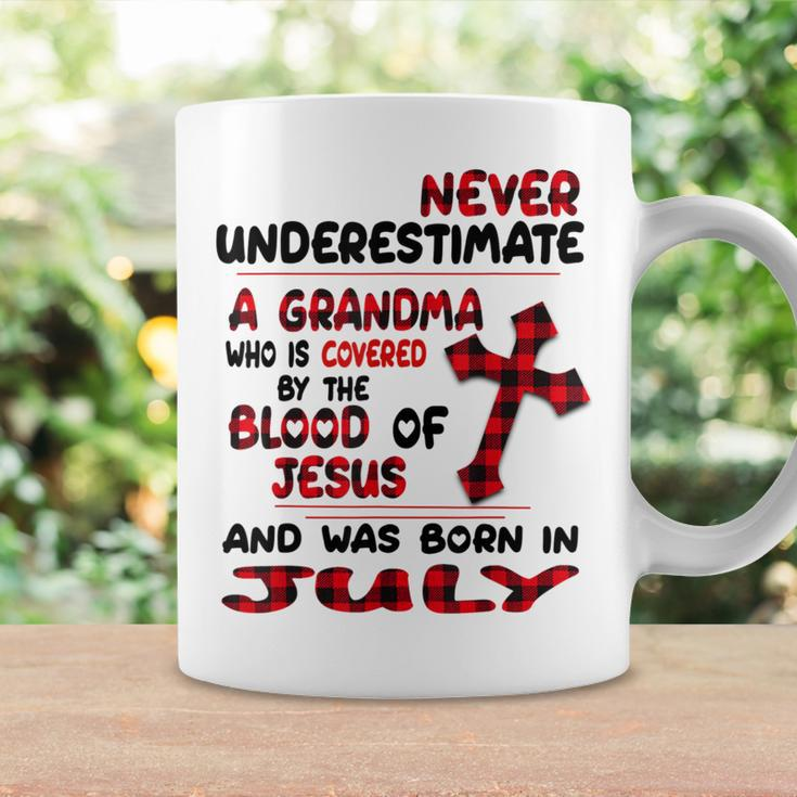 Never Underestimate A Grandma Blood Of Jesus July Coffee Mug Gifts ideas
