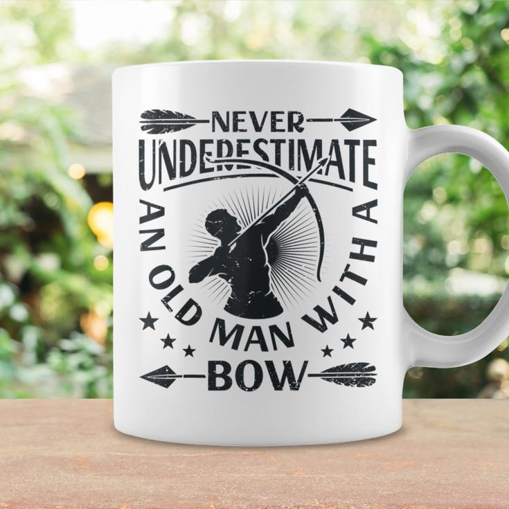 Never Underestimate An Old Man With A Bow Archery Archer Men Coffee Mug Gifts ideas