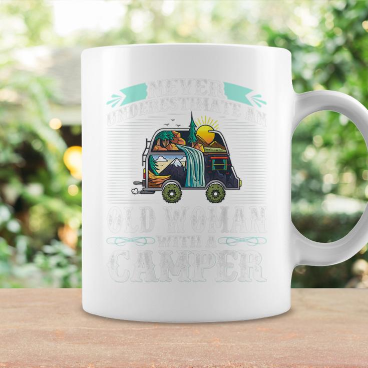 Never Underestimate An Old Woman With A Camper Coffee Mug Gifts ideas