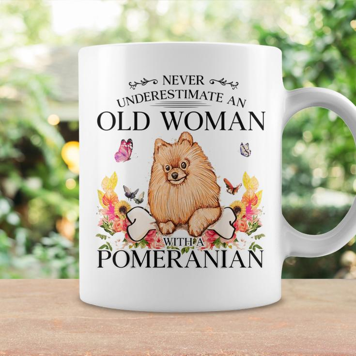 Never Underestimate An Old Woman With A Pomeranian Coffee Mug Gifts ideas