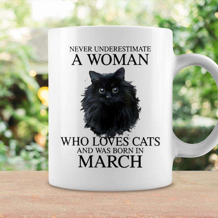 Never Underestimate A Woman Who Loves Cats Was Born In March Coffee Mug Gifts ideas