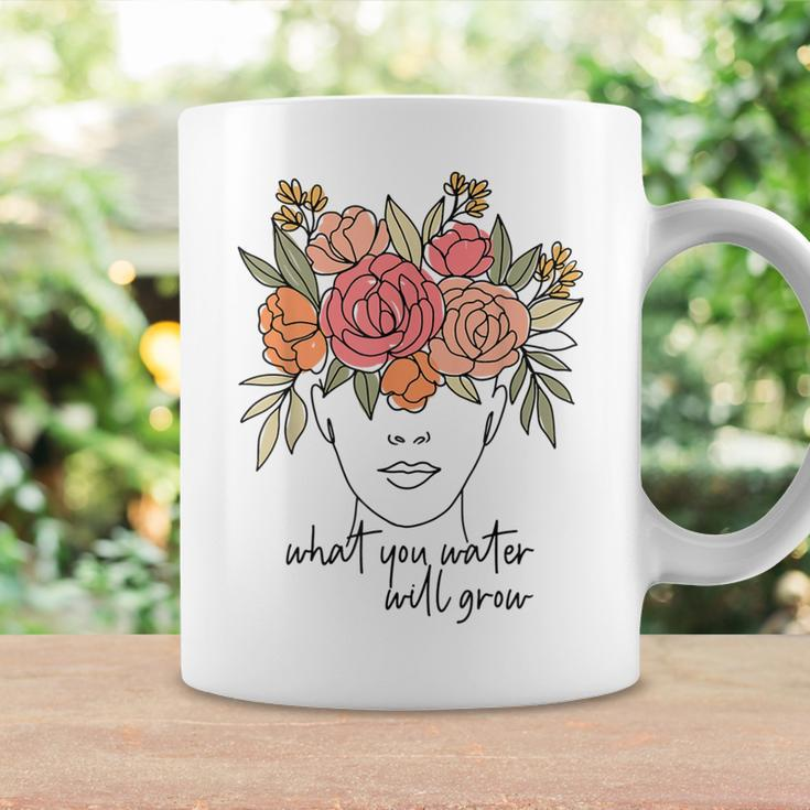 What You Water Will Grow Floral Brain Mental Health Matters Coffee Mug Gifts ideas