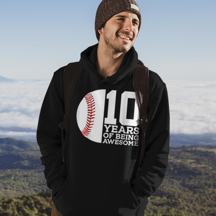 10 Years Of Being Awesome 10Th Birthday Baseball Hoodie Lifestyle