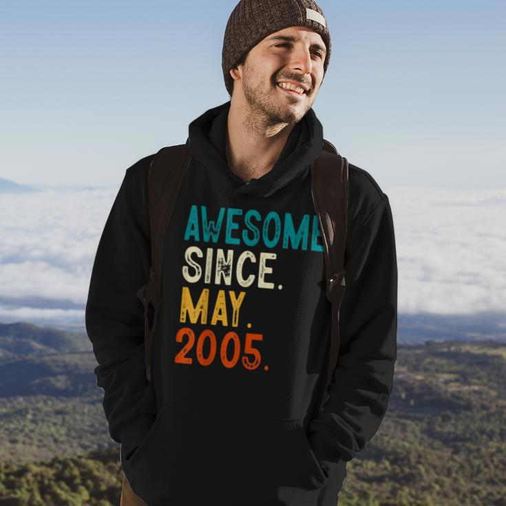 18 Year Old Awesome Since May 2005 18Th Birthday Hoodie Lifestyle