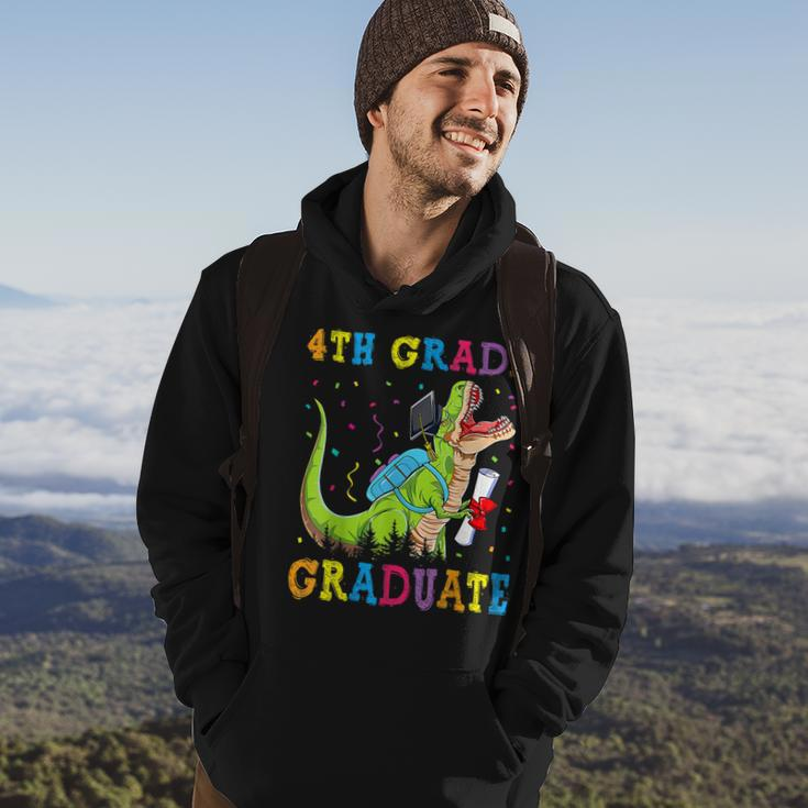 4Th Grade Graduate Dinosaur Trex 4Th Grade Graduation Hoodie Lifestyle