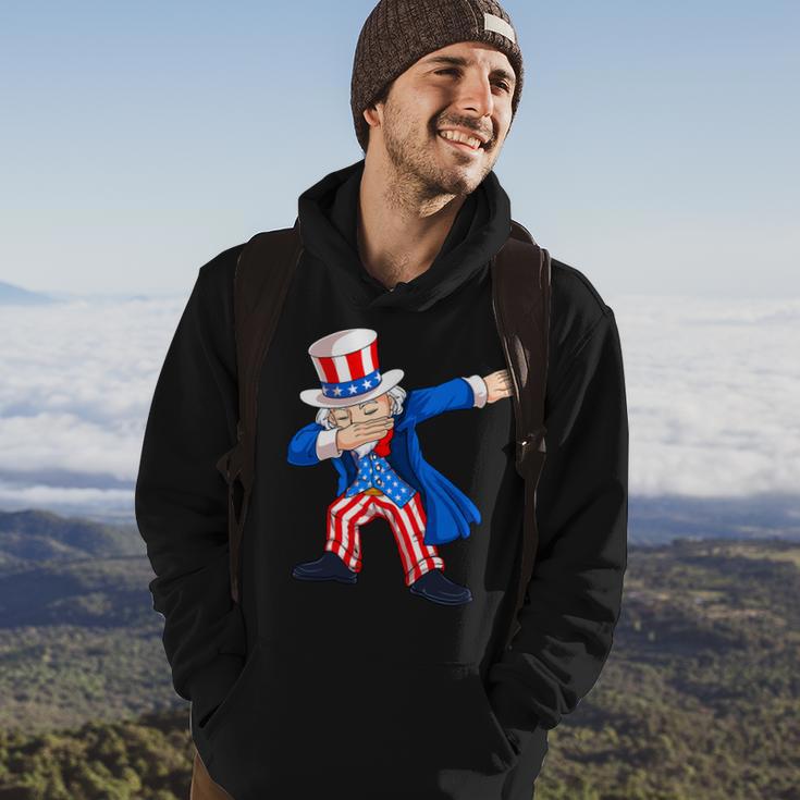 4Th Of July Dabbing Uncle Sam American Flag Kids Boys Men Hoodie Lifestyle