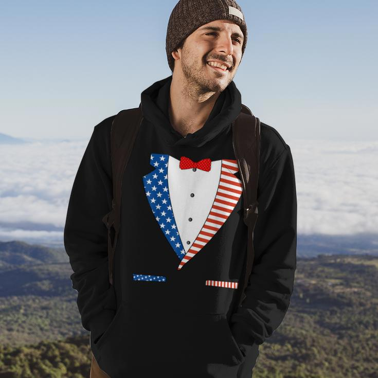 4Th Of July Independence Day American Flag Tuxedo Hoodie Lifestyle