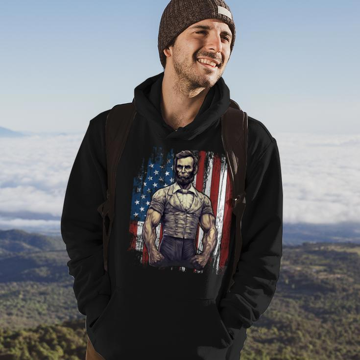 4Th Of July Patriotic Funny Abraham Lincoln Graphic July 4Th Hoodie Lifestyle