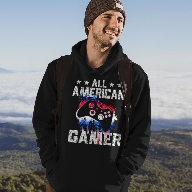 4Th Of July Video Game American Flag All American Gamer Hoodie Lifestyle