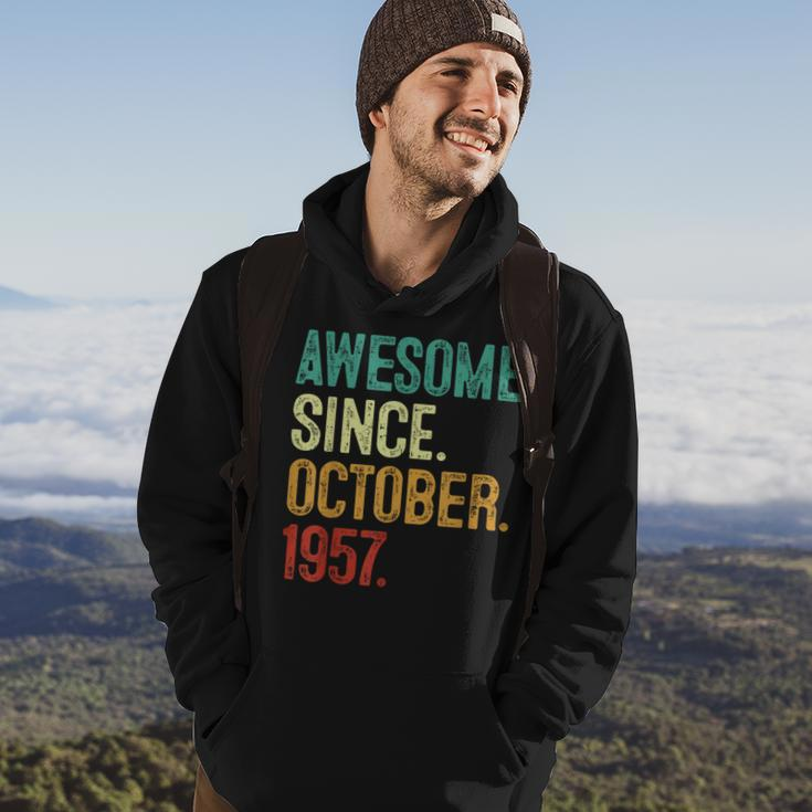66 Year Old Awesome Since October 1957 66Th Birthday Hoodie Lifestyle
