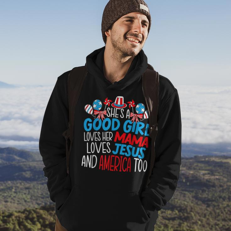 A Good Girl Who Loves America 4Th Of July Usa Patriotic Patriotic Funny Gifts Hoodie Lifestyle
