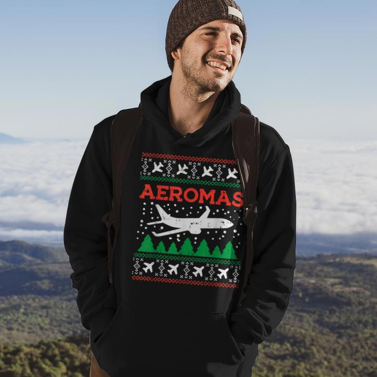 Aeromas Plane Ugly Christmas Sweater Flight Xmas Pilot Pj Hoodie Lifestyle