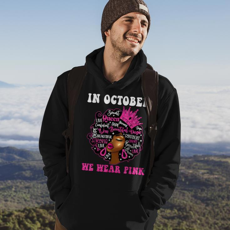 African American Afro Black Queen Breast Cancer Awareness Hoodie Lifestyle