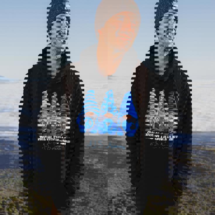 Als Awareness Month Blue Ribbon Gnomies Support Hoodie Lifestyle
