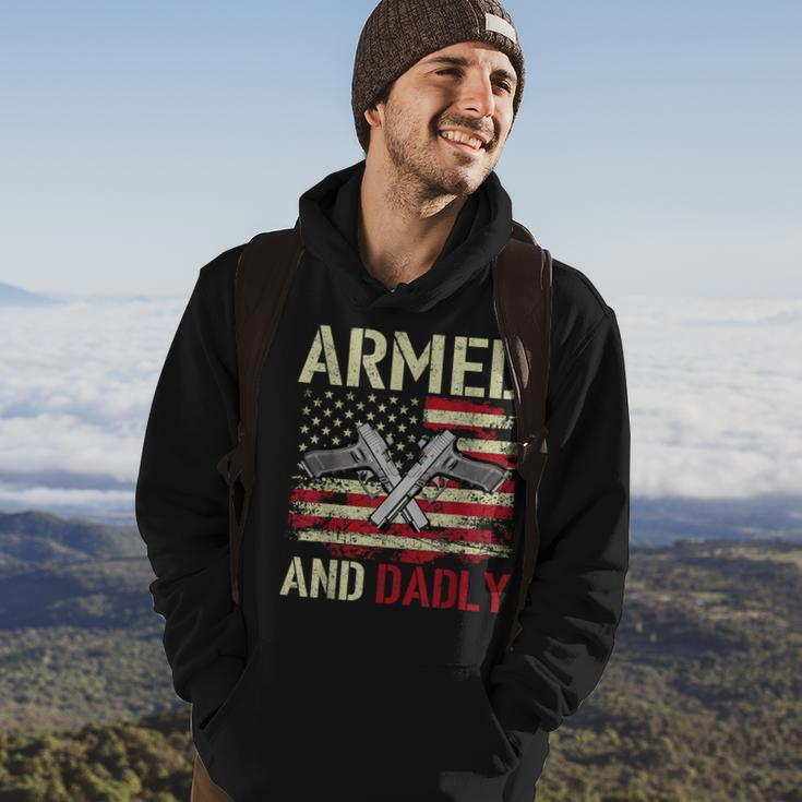 Armed And Dadly Funny Deadly Father For Fathers Day Veteran Hoodie Lifestyle