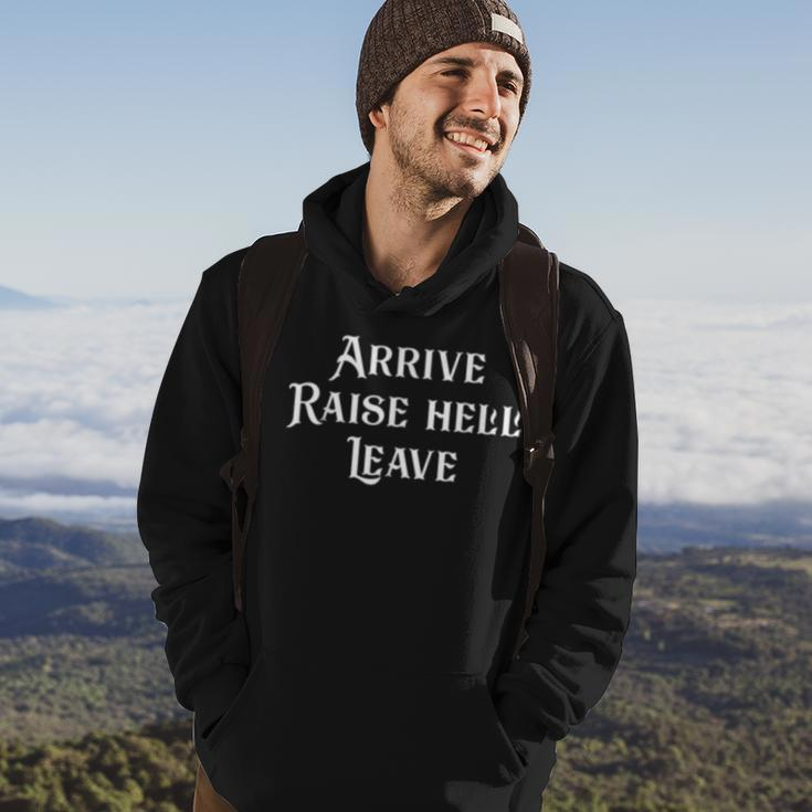 Arrive Raise Hell Leave Funny Wrestling Wrestling Funny Gifts Hoodie Lifestyle