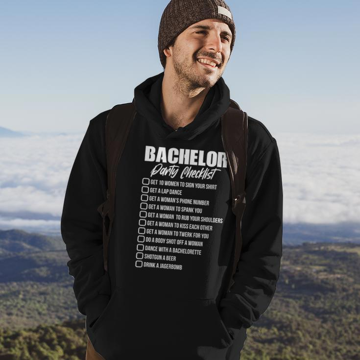 Bachelor Party Checklist Groom Groomsmen Stag Party Hoodie Lifestyle