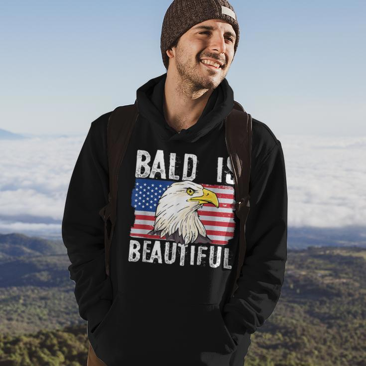 Bald Is Beautiful 4Th Of July Independence Day Bald Eagle Hoodie Lifestyle