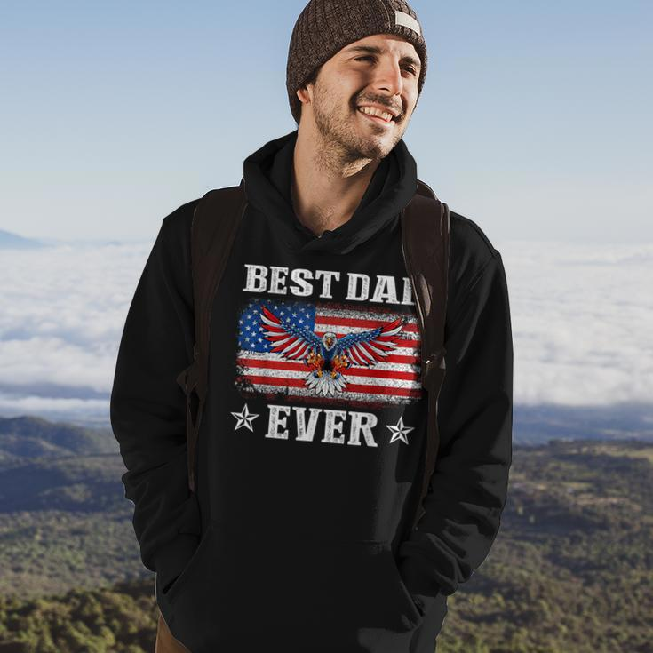 Best Dad Ever With Us American Flag Fathers Day Eagle Hoodie Lifestyle
