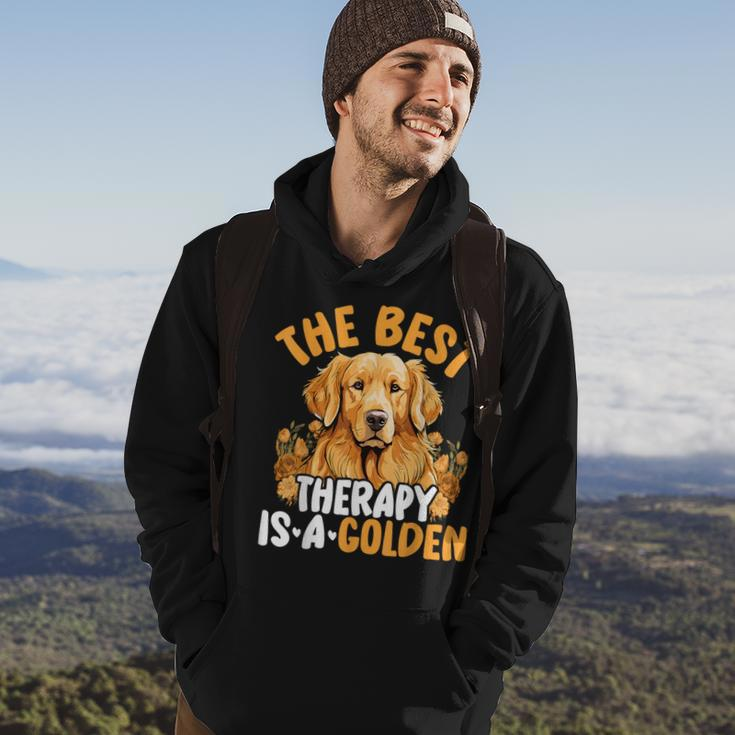 The Best Therapy Is A Golden Retriever Dog Lover Puppy Owner Hoodie Lifestyle