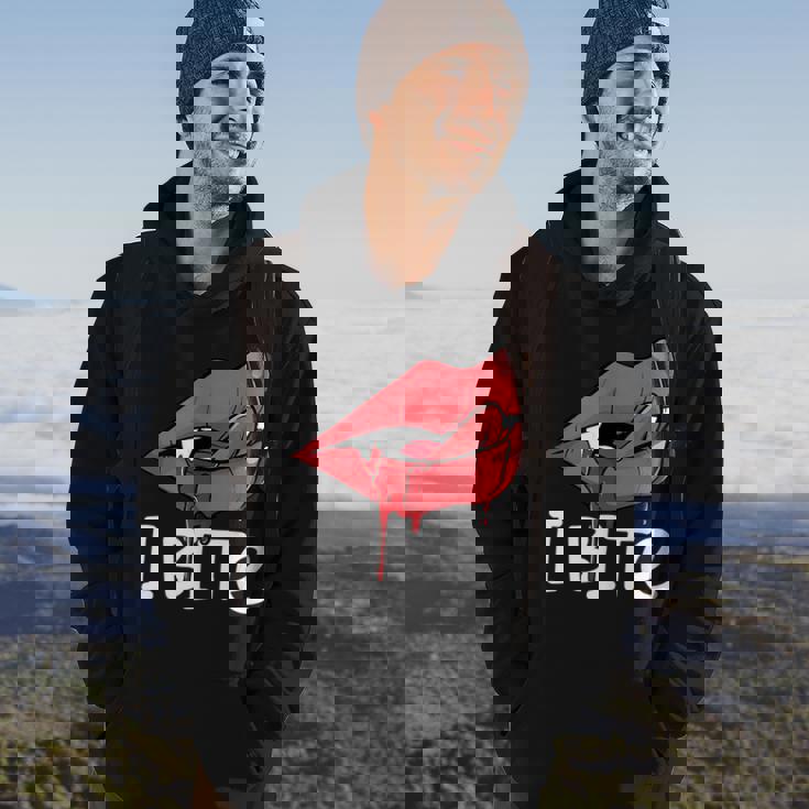I Bite Sexy Vampire Fangs Lips Th Spooky Halloween Hoodie Lifestyle