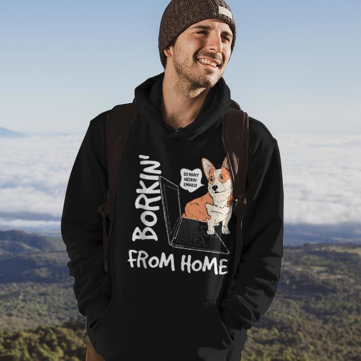 Borkin From Home | Corgi Dog Lover Work From Home Meme Gift Hoodie Lifestyle