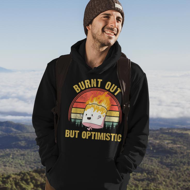 Burnt Out But Optimistic Cute Marshmallow For Camping Camping Funny Gifts Hoodie Lifestyle