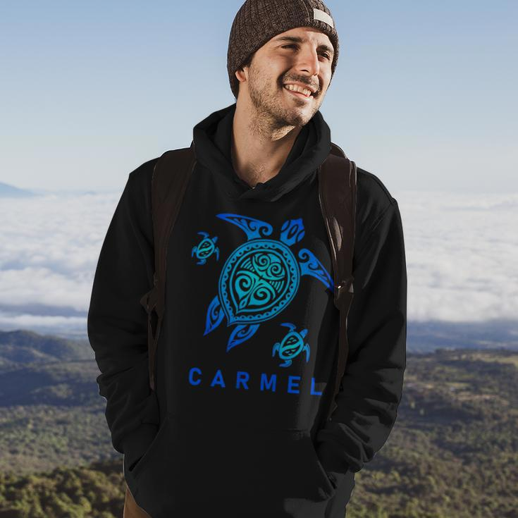 Carmel California Sea Blue Tribal Turtle Hoodie Lifestyle