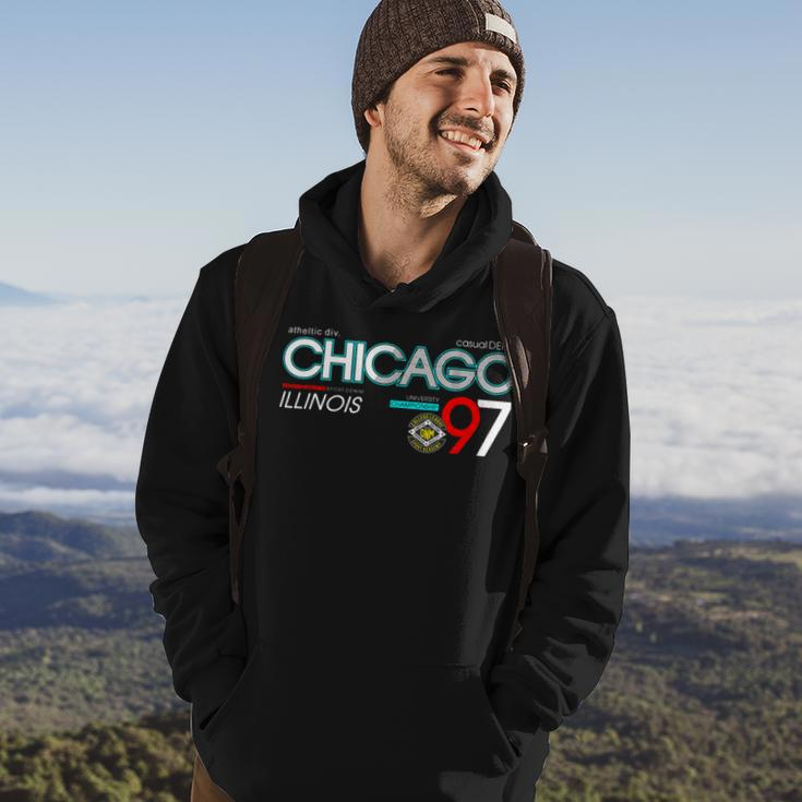 Chicago City Flag Downtown Skyline Chicago 3 Hoodie Lifestyle