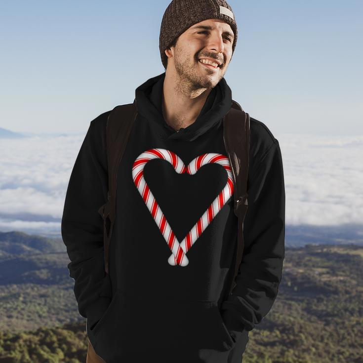 Christmas Sweets Candy Canes Heart Hoodie Lifestyle