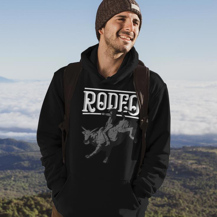Cool Rodeo Funny Bull Rider Cowboy Cattle Ride Lover Outfit Hoodie Lifestyle