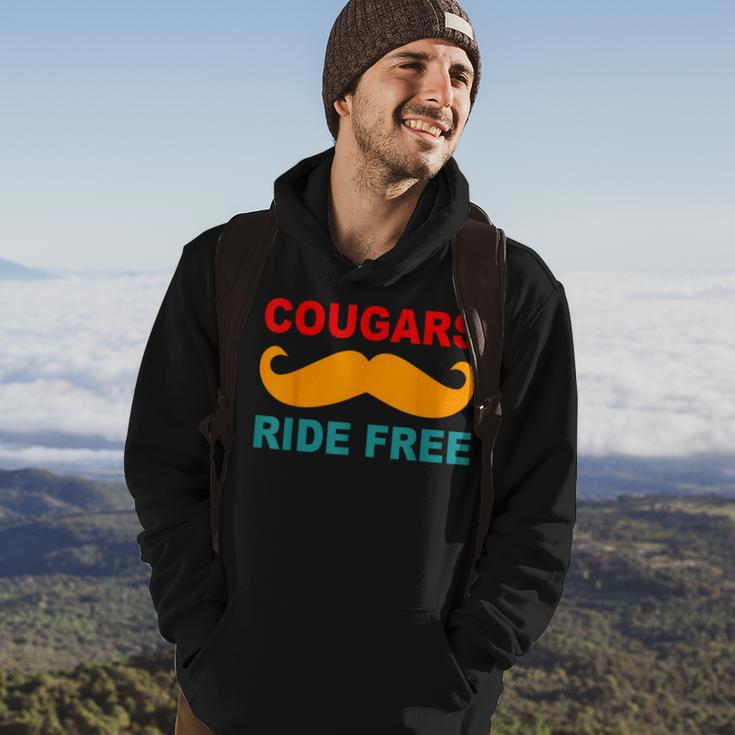 Cougars Ride Free Mustache Rides Cougar Bait Vintage Hoodie Lifestyle