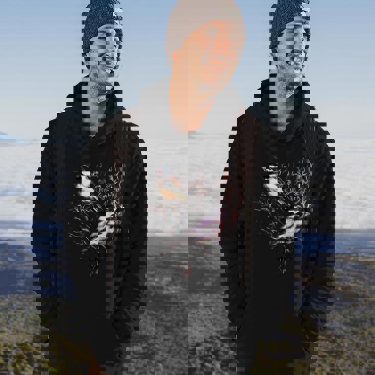 Cute Black Capped Chickadees In Branches Hoodie Lifestyle